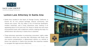 Santa Ana Lemon Law Attorney - Sage Law Group LLP