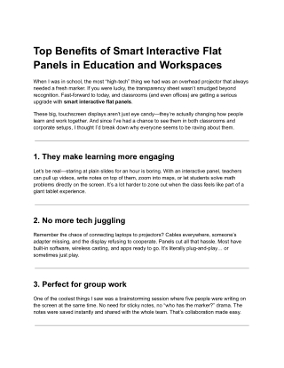 Smart Interactive Panels