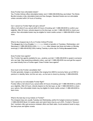 Does Frontier have refundable tickets