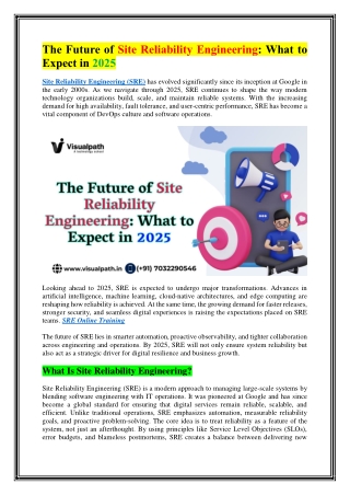 Online SRE Training - SRE Certification Course by Visualpath