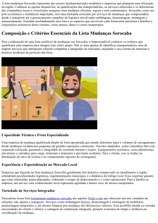 Mudanças Sorocaba: facilidades essenciais para sua nova vida agora