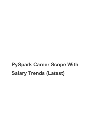 PySpark Career Opportunities
