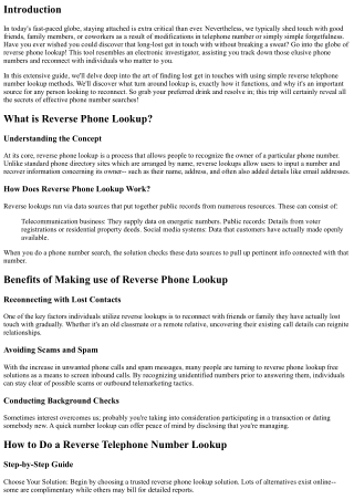 Discovering Lost Contacts with a Simple Reverse Phone Number Lookup