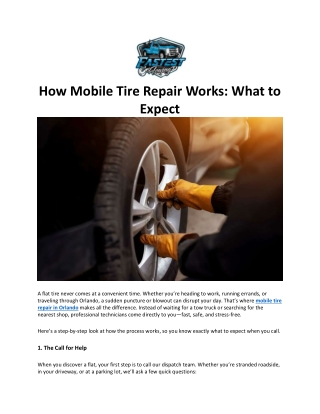 How Mobile Tire Repair Works: What to Expect