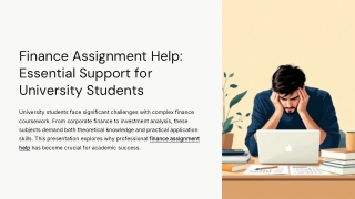 How Finance Assignment Help Benefits University Students