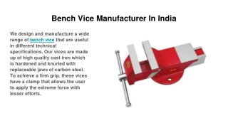 Bench Vice Manufacturer In India