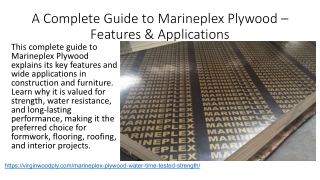 A Complete Guide to Marineplex Plywood – Features & Applications
