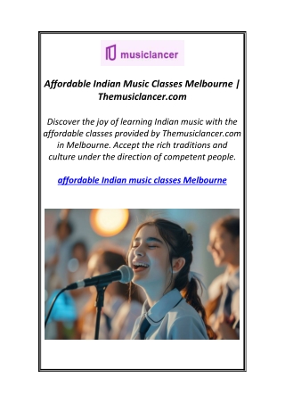 Affordable Indian Music Classes Melbourne | Themusiclancer.com