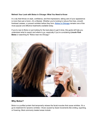 Refresh Your Look with Botox in Chicago_ What You Need to Know