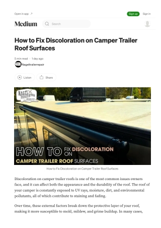 RV Roof Repair Michigan Tips for Roof Discoloration Fixes