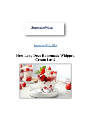 Homemade Whipped Cream