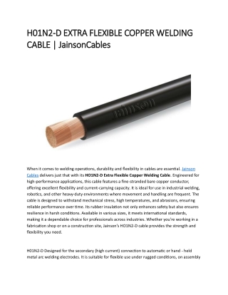 WeldingCables | JainsonCables