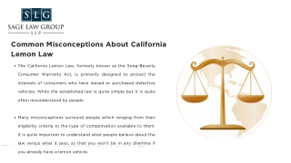 Common Misconceptions About California Lemon Law