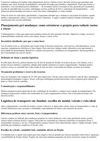 Mudanças em Jundiaí: cuidado garantido para família e empresa