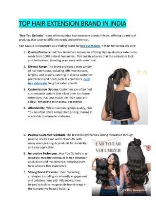 TOP HAIR EXTENSION BRAND IN INDIA
