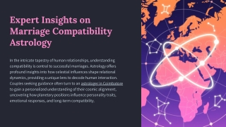 Expert Insights on Marriage Compatibility Astrology