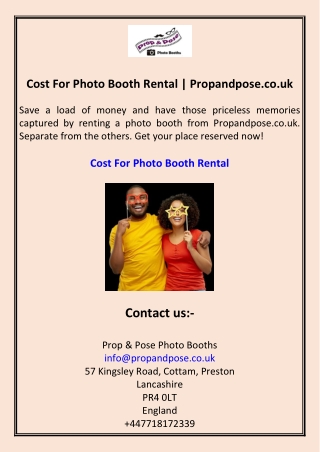 Cost For Photo Booth Rental Propandpose.co.uk