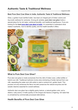 Authentic Taste  Traditional Wellness