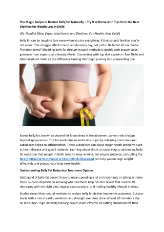 The Magic Recipe to Reduce Belly Fat Naturally