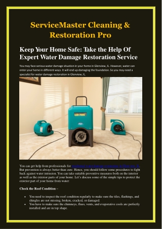 Keep Your Home Safe Take the Help Of Expert Water Damage Restoration Service
