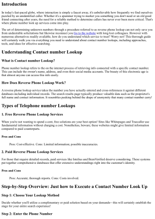 Contact Number Look Up Discussed: Step-by-Step Guide