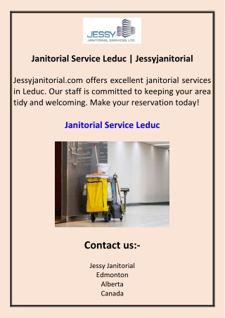 Janitorial Service Leduc Jessyjanitorial