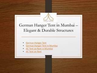 German Hanger Tent in Mumbai – Elegant & Durable Structures