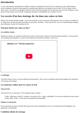 Les secrets d'un bon stockage du vin dans une caisse en bois