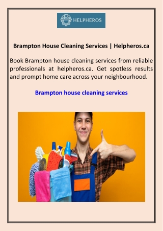 Brampton House Cleaning Services Helpheros.ca