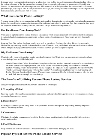 Reverse Phone Lookup: How It Functions and Why You Need It