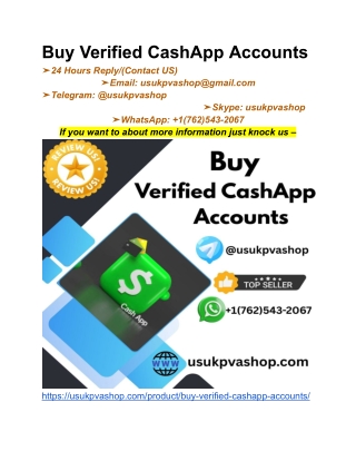 How To Buy Verified CashApp btc enable and Non BTC Accounts