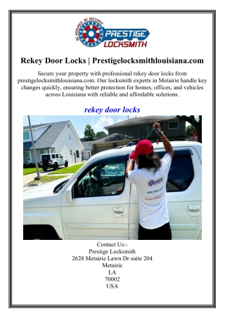 Rekey Door Locks Prestigelocksmithlouisiana.com