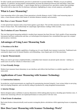How Scanner Laser Measuring Streamlines Multi-Trade Projects