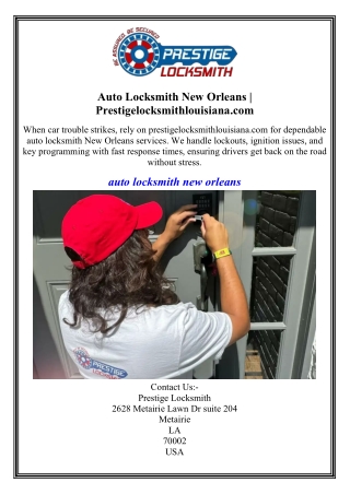 Auto Locksmith New Orleans Prestigelocksmithlouisiana.com