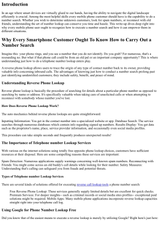Why Every Mobile Phone User Should Know How to Carry Out a Number Search