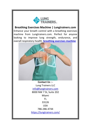 Breathing Exercises Machine | Lungtrainers.com