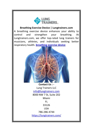 Breathing Exercise Device | Lungtrainers.com
