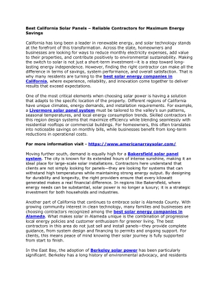 Best California Solar Panels – Reliable Contractors for Maximum Energy Savings