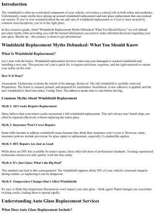Windshield Replacement Myths Debunked: What You Should Know