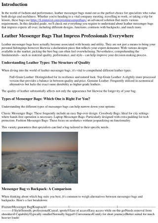 Leather Messenger Bags That Impress Professionals All Over