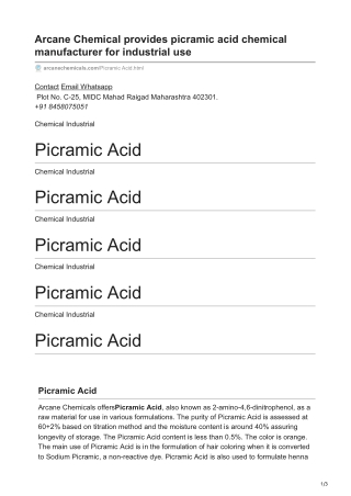 picramic acid manufacturers