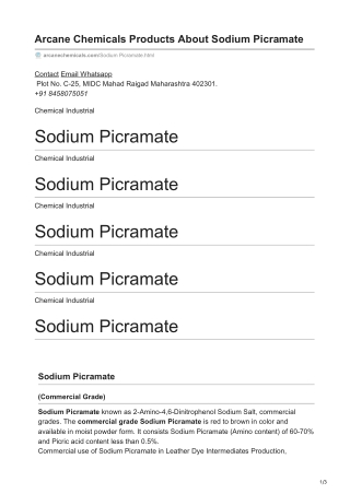 sodium picramate manufacturers