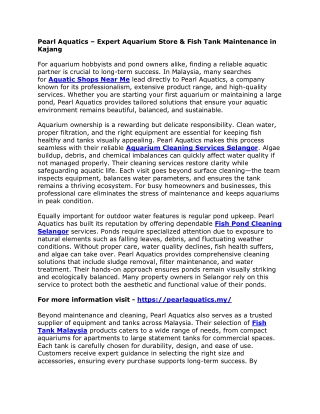 Pearl Aquatics – Expert Aquarium Store & Fish Tank Maintenance in Kajang