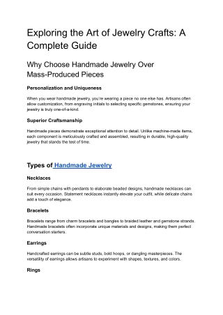 Exploring the Art of Jewelry Crafts_ A Complete Guide