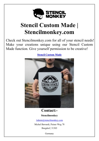 Stencil Custom Made  Stencilmonkey.com