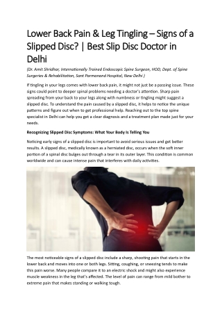 Lower Back Pain