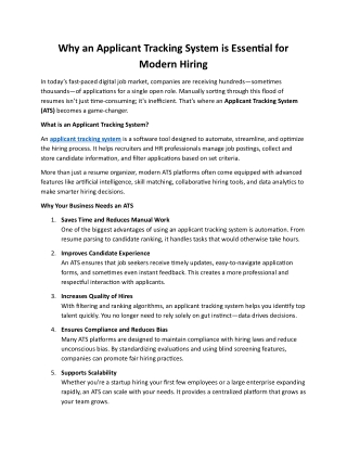 Why an Applicant Tracking System is Essential for Modern Hiring