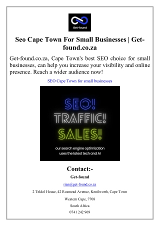 Seo Cape Town For Small Businesses  Get-found.co.za