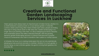 Creative and Functional Garden Landscaping Services in Lucknow