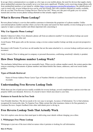 Free Reverse Lookup Tools That In Fact Work